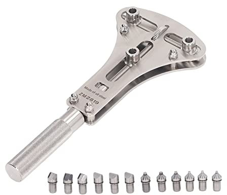 Fafeicy 3-Punkt-Uhrenöffner, Batterie-Schraubenentferner für Edelstahl-Armbanduhren, Verstellbarer Uhrengehäuse-Öffner, Es können Gehäusegrößen von 17 bis 53 mm geöffnet werden