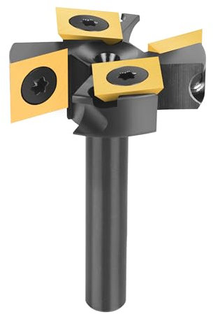 SpeTool Fresa de Superficie Diámetro del Vástago de 8mm Diámetro de Corte de 38,1mm Fresa Planear para Nivelar Madera Aplanar 2+2 Insertos con Revestimiento ATS de Carburo CNC Spoilboard Surfacing