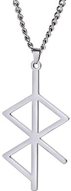 VASSAGO Wikinger Frieden Runen Anhänger Wikinger Rune Halskette Wikinger Symbol Edelstahl Nordic Rune Talisman Heidnisch Schmuck Geschenk für Männer Frauen