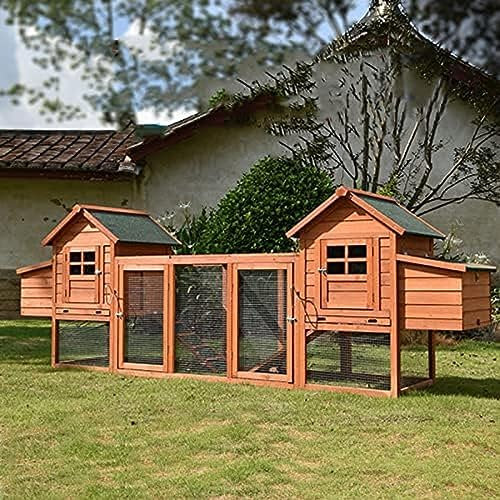 Extra Großer Hühnerstall, Hühnergeflügelkäfig Aus Holz Mit 4 Nistkästen, Hühnerstall Für Kleine Kaninchen Im Freien Für Den Bauernhof,HaoAMZ