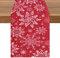 Weihnachten Tischläufer, 183 x 33cm Rot Leinen Tischläufer für Weihnachten Tischdekorationen, rutschfest Lange Xmas Tischläufer, Winter Schneeflocke Druck Tischdekoration, Xmas Party Home Decor (Rot)