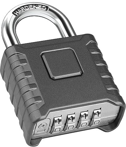 Diyife Heavy Duty Combination Padlocks Outdoor, [Weatherproof] 52mm Large 4 Digit Code Padlock with 8mm Thick 304 Stainless Steel Shackle for Garage, Home, School, Gate, Shed, Fence, Gym (Grey)