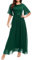 Bbonlinedress Abendkleider elegant für Hochzeit Spitzen Chiffon Ärmel Kleid festliches Brautjunferkleid Maxi Bridesmaid Dress Partykleid Abschlusskleid lang Ballkleid Dark Green L