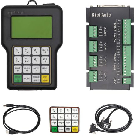 PGFUN Upgraded Richauto CNC Controller DSP A11E 3 Axis Motion Control System for CNC Router, Engraver, Cutting Machine, Compatible with TYPE3, ARTCAM, Mastercam, ProE, UG Software.(English Version)