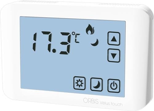 TERMOSTATO DIGITALE DA PARETE VELUS TOUCH SCREEN BIANCO ORBIS