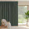 PONY DANCE Übergardinen mit Kräuselband Wohnzimmer Gardinen für Große Fenster 1er-Set H 245 x B 300 cm Raumtrenner Vorhang Blickdicht Schiene Thermogardine Wärmeisolierend, Graugrün