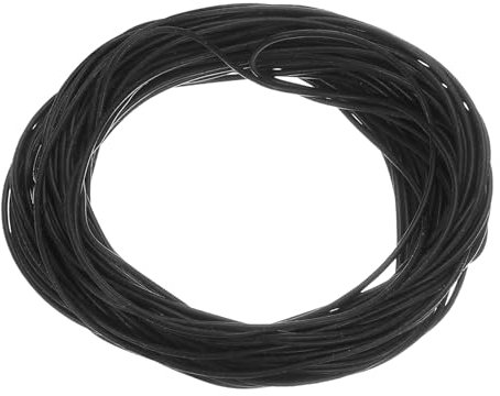 sourcing map Silikon-Schaumstoff-Dichtungsstreifen, 1 mm Durchmesser, 12 m lang, Schwammgummi, Wetterdichtungsstreifen, runde Gummikordel für Maschinen und Industrie, Schwarz