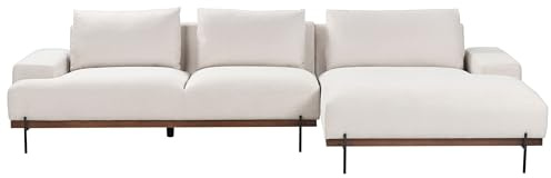 Beliani 3-Sitzer Ecksofa L-förmig beige mit Chaiselongue Links mehrere Kissen Mariferd
