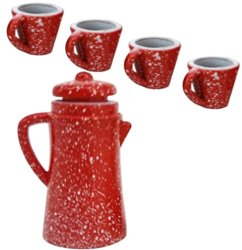 Toyvian 1ensemble Mini Service à Thé Set De Jeu De Rôle pour Théière Et Tasses Accessoires De Maison De Fée pour Décor De Salle à Thé