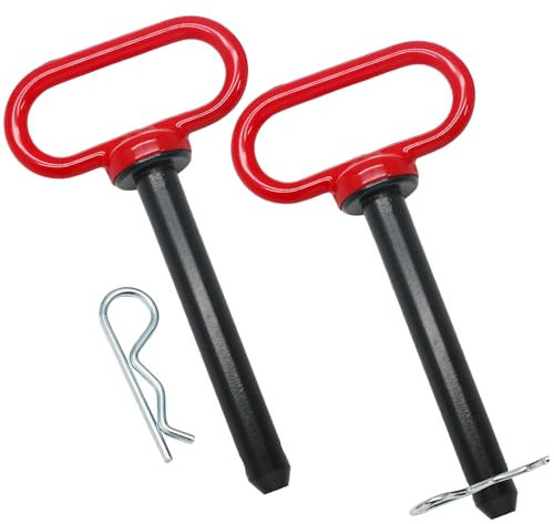 Qjaiune 2 perni per gancio di traino per tosaerba, 1,5 x 10,2 cm, perno per gancio di traino resistente, con rivestimento in gomma, perno di traino per trattori da giardino, per ATV, carrello da golf