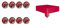 ALMACENESADAN, 5118 Lot de 8 assiettes en carton 19,5 cm et nappe de fête rouge de 120 x 180 cm
