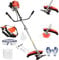 52cc Petrol Strimmer 2-Stroke, Garden Strimmer, 2-IN-1 Brush Cutter Petrol Grass Strimmer Backpack