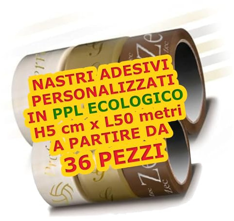 Circuito AUT AUT - 144 Pezzi Nastro Adesivo Personalizzato H 5 cm x L 50 metri in PPL Imballaggio Ecologico Biodegradabile con Logo e Nome Personalizzabile - Nastri Adesivi Biodegradabili