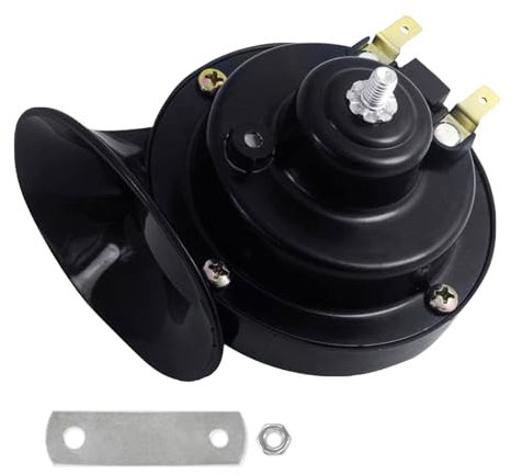 Schneckenhupe,Hupe Autohupe Laut 115dB,Autohorn 12V,Hörner Signalhorn 12V,Einzelton-Tone Air Horn,Lufthupe,Wasserdicht Schneckenhupe für Auto,Motorrad,Lkw,Boot (Schwarz)