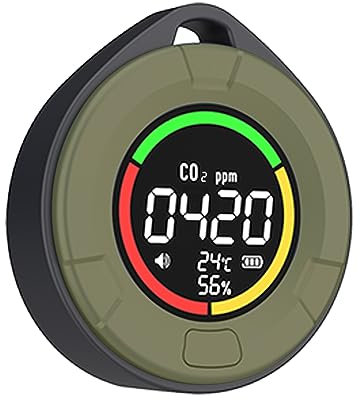 Felenny Tragbarer CO2-Detektor, Hochpräziser CO2-Monitor 3-in-1 CO2-Messgerät Luftqualität Monitor für Haus Büro Gewächshaus Reisen Camping