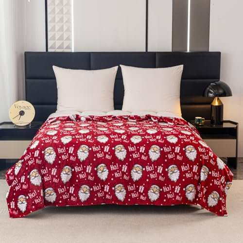 Kuscheldecke Weihnachtsdecke Nikolaus 220x200 cm Christmas Winterdecke flauschig warme Tagesdecke Wohnzimmer Deko Sofadecke Bettdecke