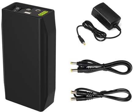 MXJFYY 12.8V 6000mAh 76.8Wh LiFePO4 Battery with Charger,12 Output /9V DC/5V USB Lithium Iron Phosphate Battery Power Bank for LED Light Strips,CCTV Cameras,Camcorders etc