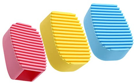Ipetboom 3pièces Brosse À Laver Silicone Couleurs Bonbon Mini Washboard Portable pour Nettoyage Multifonctionnel De Vêtements Rose Bleu Jaune