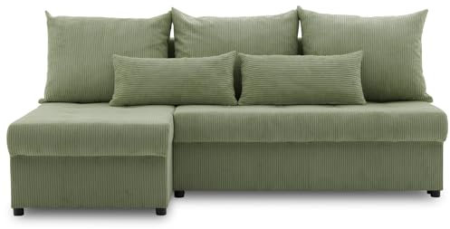 Mebligo ECKSOFA MIT SCHLAFFUNKTION Venezia, Grün