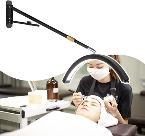 High Lumen Half-Moon Led Beauty Light, Dimmable Aluminum U-Shaped Light,Eye Protection Beauty Nail Special Photographic Fill Light,Black