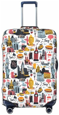 TZTTZT Gepäckabdeckung mit New York-Szene-Druck für Koffer, 1 Zoll, Schwarz , 18-21