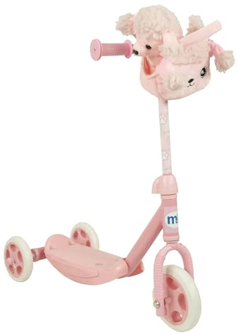 Pets 2 Go! Monopattino a tre ruote rosa con cucciolo di cane, 3 ruote per bambini dai 3 anni in su, per bambine o ragazzi, Pets2Go, 57 cm x 35 cm x 67 cm