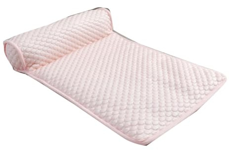 YOUCAI Kühlendes Katzenbett in Unifarbe mit Kissen Kühlmatte Haustiere rutschfeste Tragbare Matratze mit Rutschfester Unterseite Kaninchen-Kühlkissen Kühlplatte Sommer-Eisbett Pink