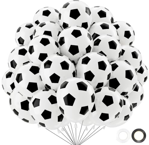 QIFU Fußball Ballons-50Pcs 12 Zoll Dekoration Geburtstag,Schulanfang Jungen Deko,Luftballon Latex Fußball Für Kindergeburtstag,Schulanfang Deko,Birthday Decorations Happy Birthday Ballon