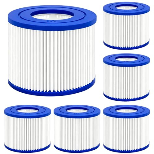 Erzekrim 6 Stück Filter VI für Pool Filterkartuschen VI für Bestway Miami | Filter Cartridge VI Pool Filter Kompatibel mit Lay-Z-Spa, Monaco, Vegas, Palm Springs, Ersetzt die Originalkartusche BW58323