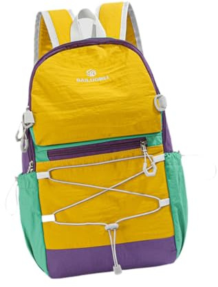 Ysyqkn Leichter, Faltbarer Und Wasserdichter Wanderrucksack mit Mehreren Wassertaschen Aus Nylon, Ideal für Outdoor Aktivitäten Und Radfahren, Gelb