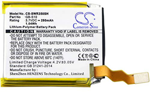 CS-SWR350SH Akku 280mAh Kompatibel mit [Sony] SmartWatch 3, SWR50 Ersetzt 1288-9079, 1588-0911, GB-S10, GB-S10-353235-0100