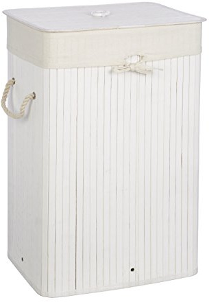 Premier Housewares Kankyo Laundry Hamper, Bamboo, White, 30 x 40 x 60 cm