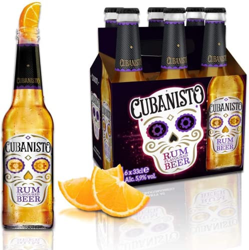 Cubanisto Cerveza, Pack 6 Botellas x 21cl, Cerveza Lager Con Ron Cubano y Especias, Sabor Afrutado, 5.9% Volumen Alcohol