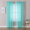MIULEE 2er Set Sheer Voile Vorhang Stangedurchzug Transparente Gardine aus Polyester Fensterschal Transparent Wohnzimmer Luftig Dekoschal für Schlafzimmer 140 X 225 cm (B x H), Rod Pocket Türkis