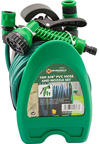 New 10M Patio Hose Set - Mini Garden Water, Watering Pipe | Reel Spray Set, 10 Metre | Heavy Duty Flexible & Leak Proof | Water Gardening, Tangle Free, Pipe Reel