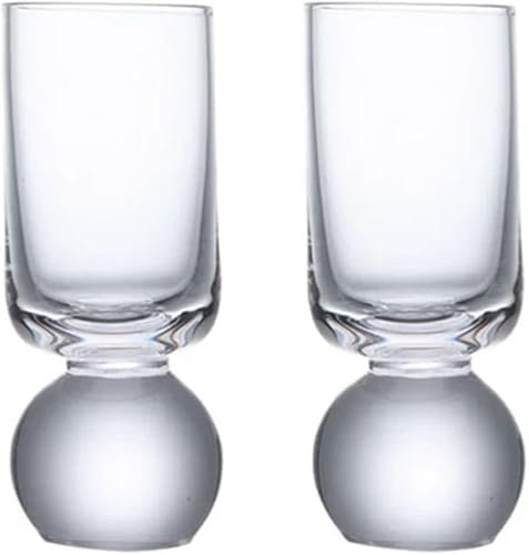 WZYYCV Bicchieri Bicchiere da Vino Boccale da Birra in Vetro Rotondo Tazze da tè Trasparenti Bicchiere da Vino 50 ml / 1,7 Once Bicchiere Birra