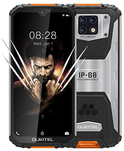 OUKITEL WP6 (2020), IP68 Outdoor Smartphone Ohne Vertrag, 10000 mAh Akku (18 W Schnellladung), 48 MP Quad-Kamera, Helio P70 6 GB + 128 GB, 6,3 Zoll FHD + Robustes Handy, DUAL SIM GPS WiFi Orange