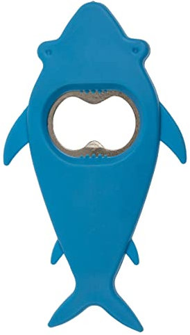 MIK funshopping Décapsuleur amusant en acier avec revêtement en silicone (requin)