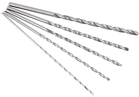 Brocas para Madera, Juego de Barrenas para Madera de Acero Brocas Madera Largas de 5 Tamaños Diferentes Broca Taladro Larga Madera para Madera, Plástico y Aluminio(2, 3, 3,5, 4, 5mm)