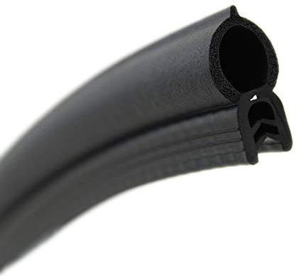 DO25 Dichtungsprofil von SMI-Kantenschutzprofi mit Dichtung oben - Klemmbereich 1,0-2,5 mm - Klemmprofil und Dichtung aus EPDM Moosgummi - einfache Montage, selbstklemmend ohne Kleber (1 m)