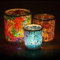 Larcenciel Mosaico Portacandele Set, 3 Pezzi Porta Candele Colorato Candelabro in Vetro Candelabri Fatti a Mano, Candeliere Romantico Tealight Decorazione Lanterna per Matrimonio, Natale, Compleanno