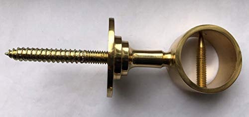 Messing Seilträger für Ø30 mm Handlaufseil in Glänzend Poliert (glänzend goldfarbig) Seilhalter Wandhalter Handlaufseile (Wandbefestigung Rückseite)