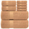Infinitee Xclusives Premium Bath Towel Set 8-Piece (2 Bath Towels, 2 Hand Towels, 4 Washcloths), Super Absorbent Soft 100% Ring-Spun Cotton for Spa, Gym, Hotel & Bathroom |Cosmic Sand|