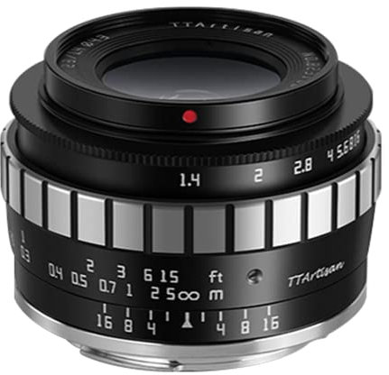 Objectif TARTISAN 23 mm F1.4, grand angle, focale fixe APS-C pour les caméras de montage L, T TL TL2 CL FP(argent).