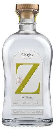 Ziegler Williams Obstbrand 43 Prozent (1x 3l) - Edler Fruchtbrand mit intensivem Birnenaroma