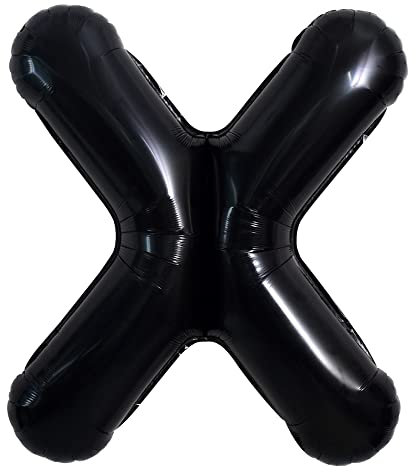 40 Zoll große schwarze X Buchstabe Ballons Jumbo Helium Ballons, Folie Mylar Big Alphabet Ballons für Geburtstagsfeier Jubiläum Valentinstag Zubehör Dekorationen