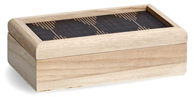 Zeller 15198 Aufbewahrungsbox Black Mosaic, Holz, ca. 20 x 12 x 6 cm