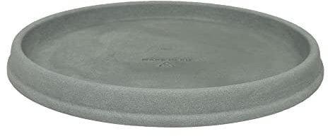 MePla Untersetzer Roma - runder Untersetzer - wetterfest - UV-beständiger Blumenuntersetzer - ø35 cm (Innen: ø29 cm) - grau