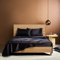 Spannbettlaken 160x200 cm Schwarz Boxspringbett Frottee Satin Uni Muster Topper Satin Bettlaken Satin Glänzend Seide Spannbetttuch 160 x 200 Spannbetttücher für Hohe Matratze bis 25-30 cm