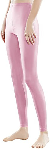 Libella Femme Long Leggings Pantalon coloré avec Taille Haute Tenue de Sport Coupe Slim en Coton Vêtements 4108 Bébé Rose M